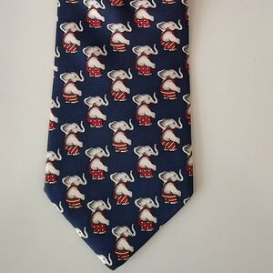 Brooks Brothers Silk Navy Circus Elephant Tie